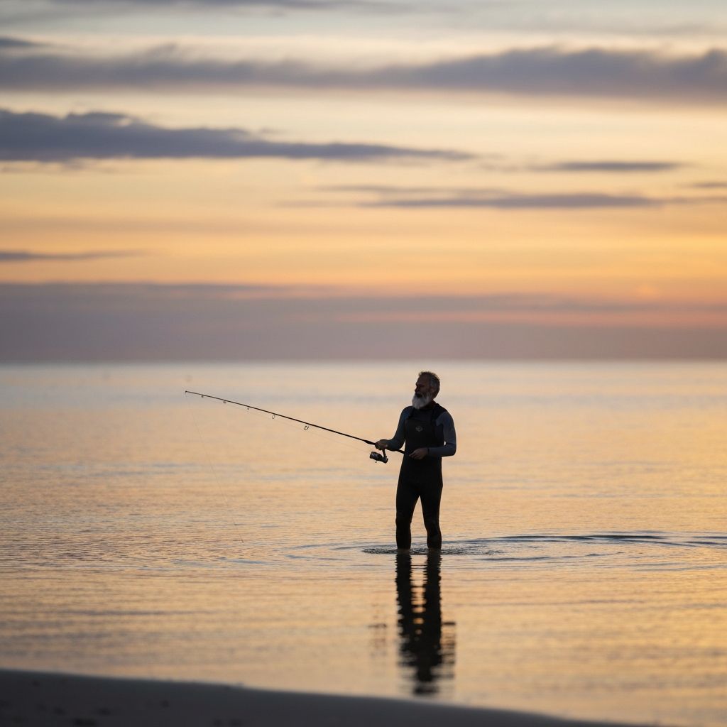 Surf fishing at dawn
